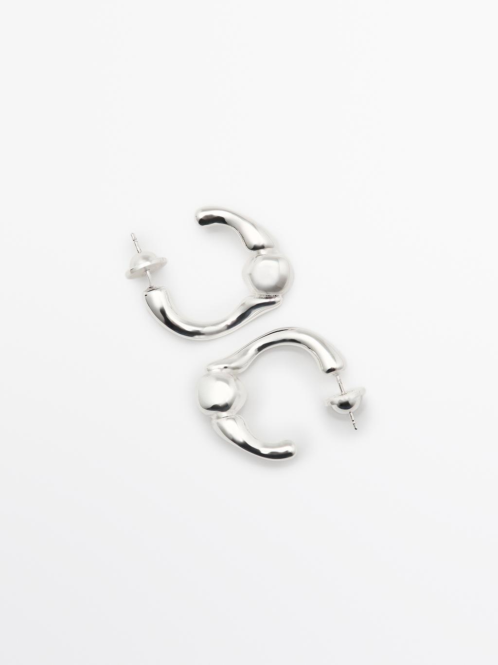 Ball hoop earrings