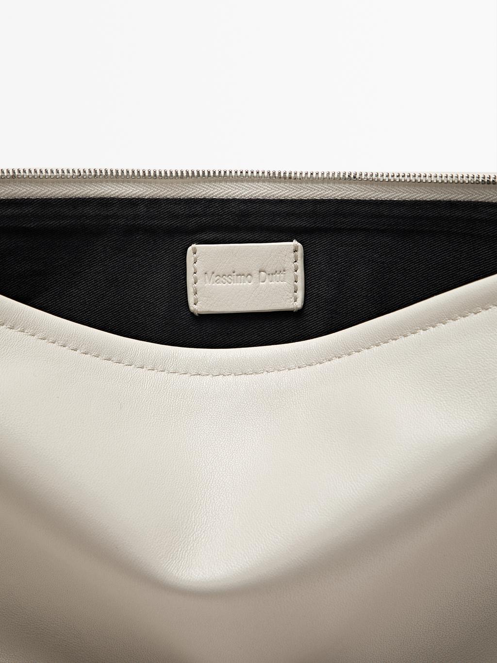 Small nappa leather pouch bag with knot