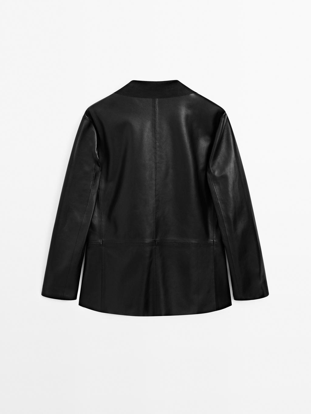 Flowing nappa leather blazer