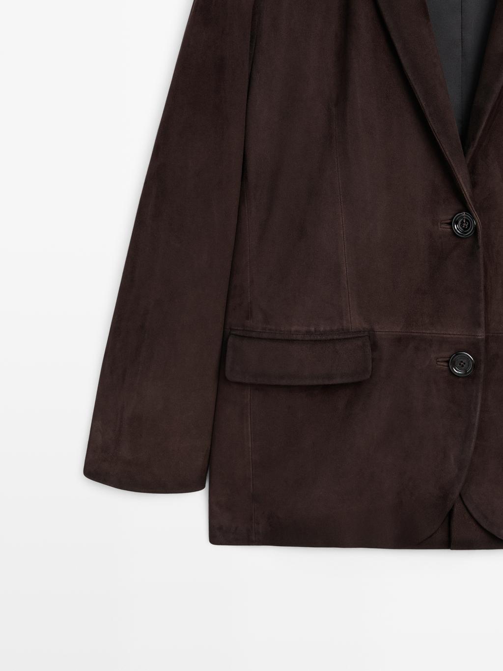 Suede leather blazer