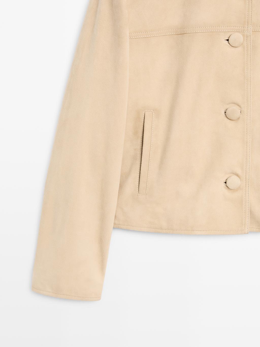 Short suede leather jacket