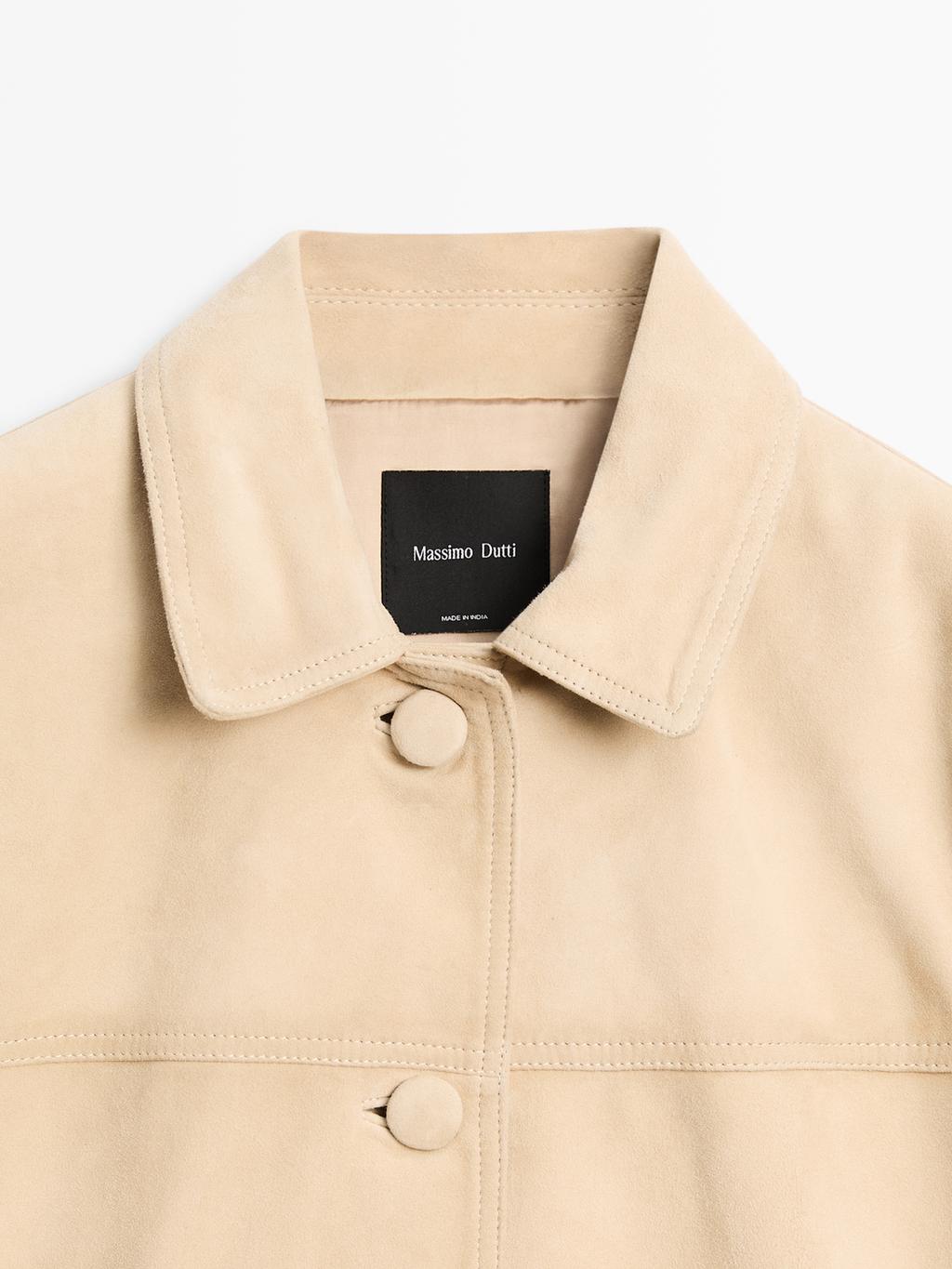 Short suede leather jacket