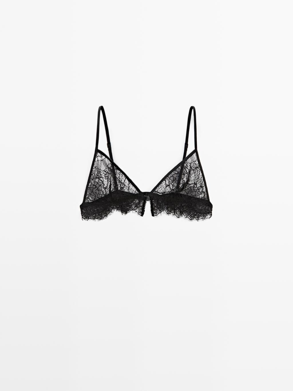 Lace cotton blend bralette