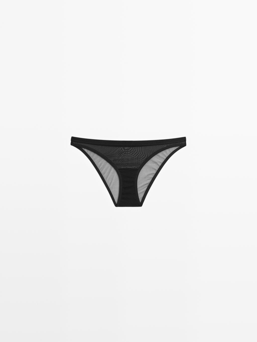 Semi-sheer mesh briefs