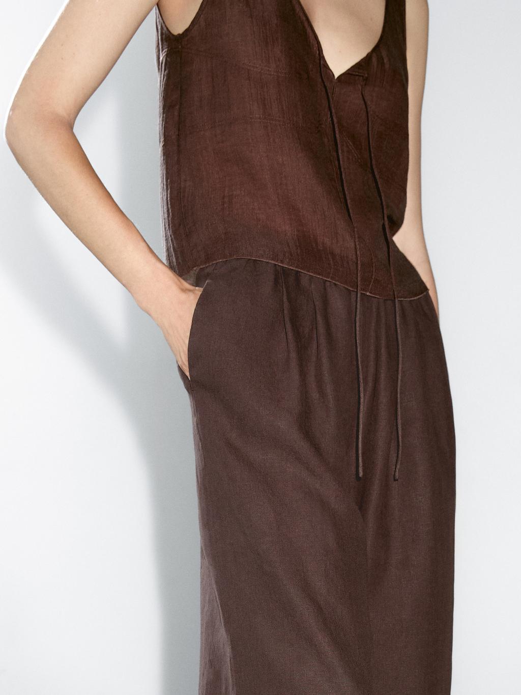 Flowing 100% linen trousers