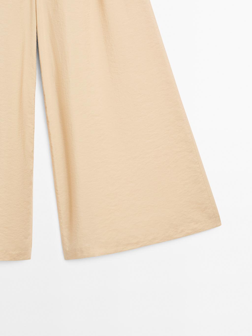 Darted palazzo trousers