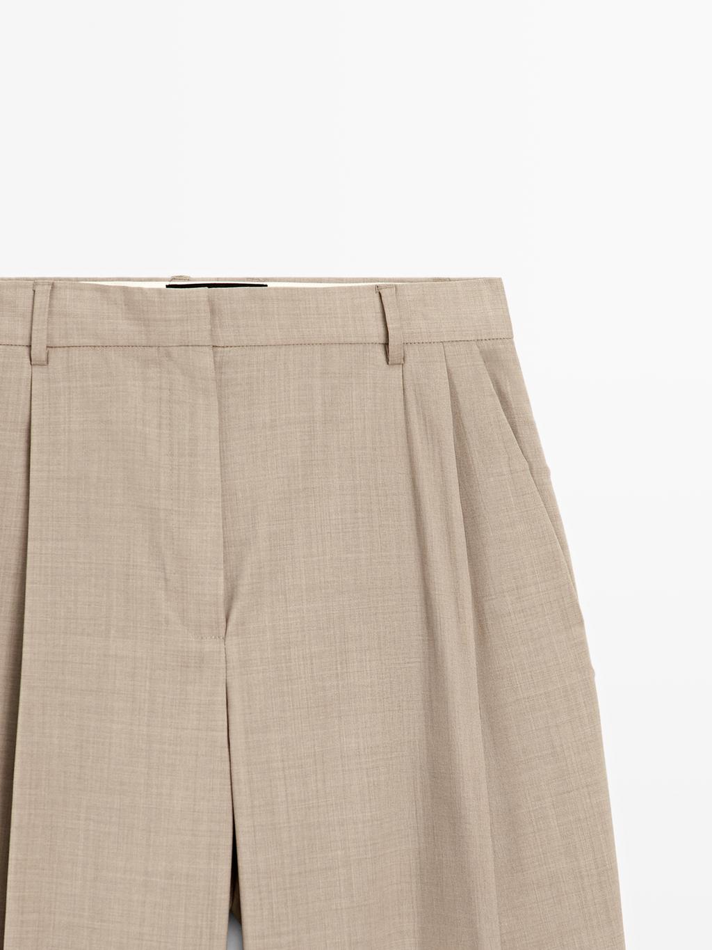 100% wool darted trousers