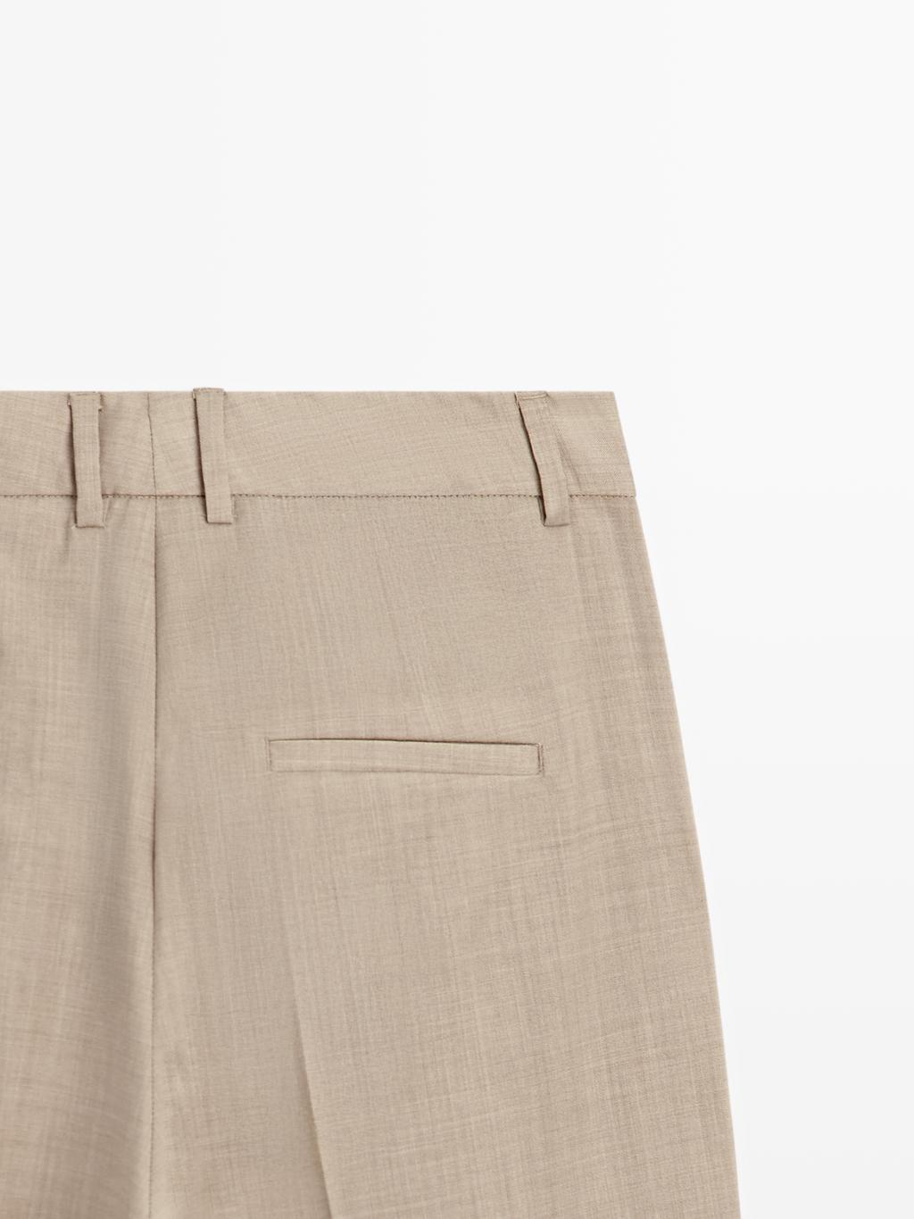 100% wool darted trousers