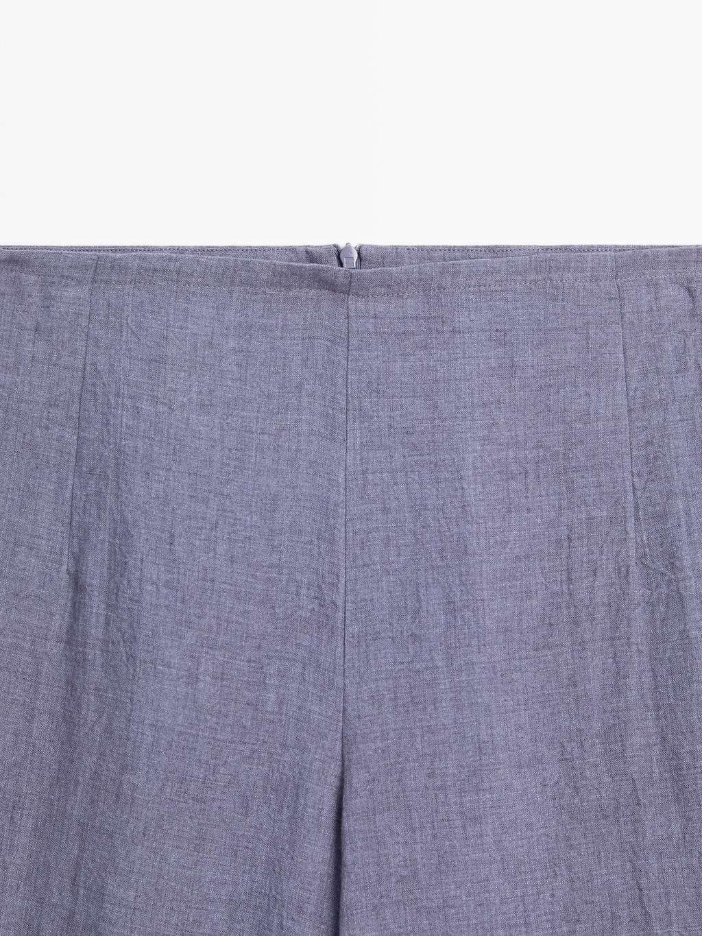 100% linen high-waist trousers