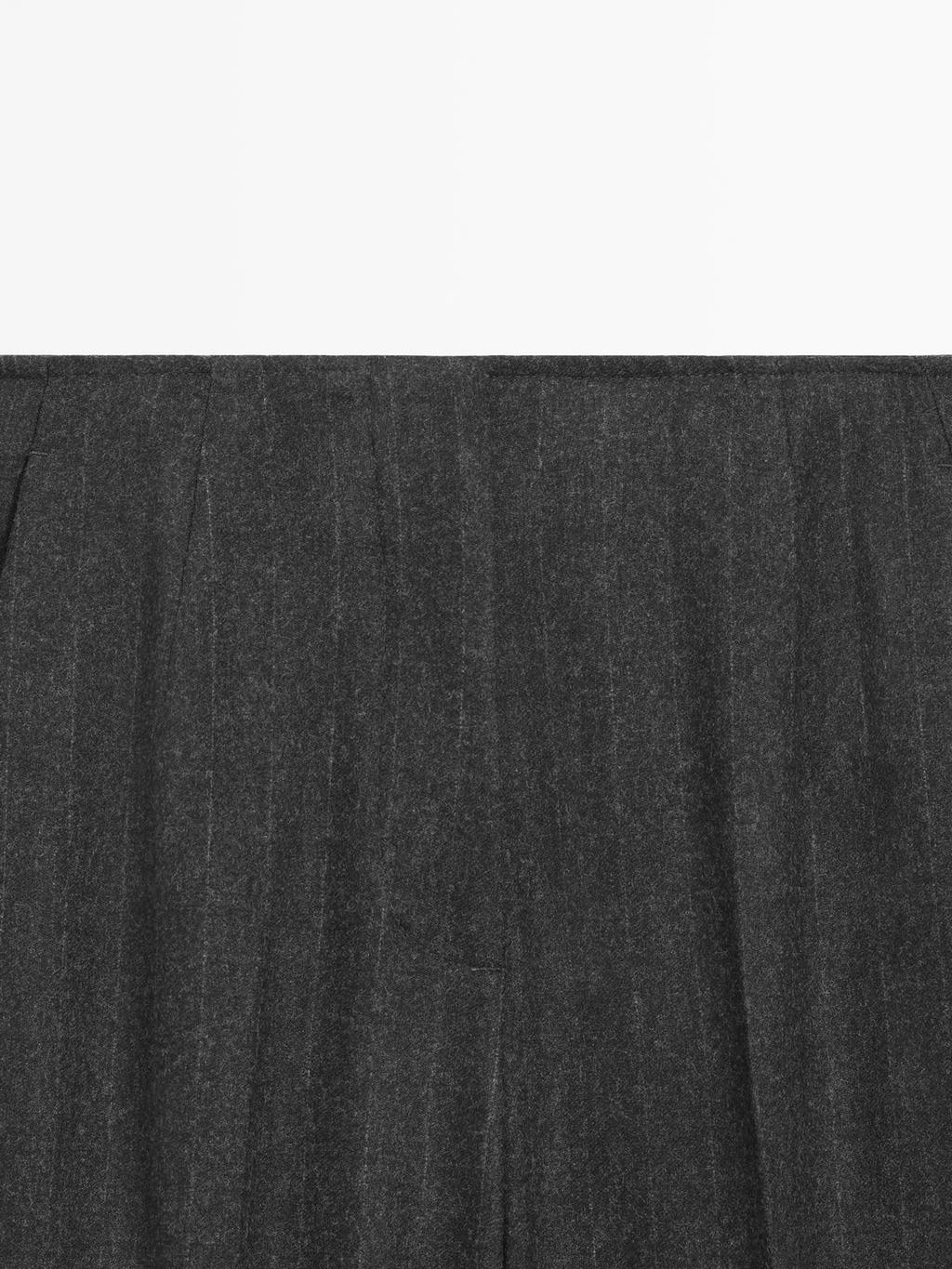 Striped wool blend trousers