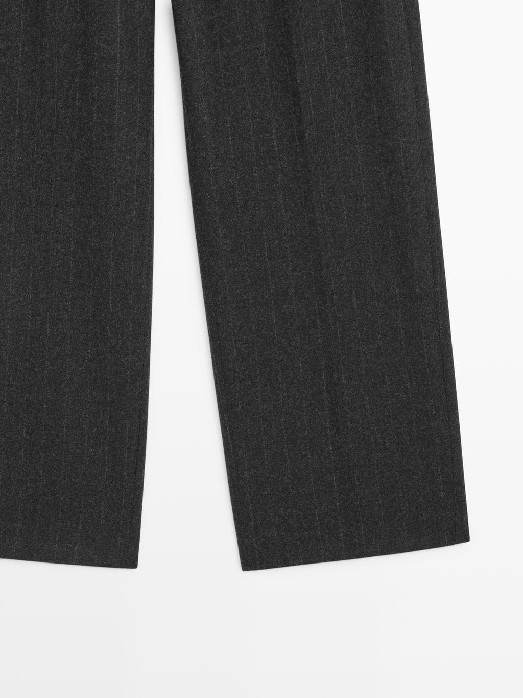 Striped wool blend trousers