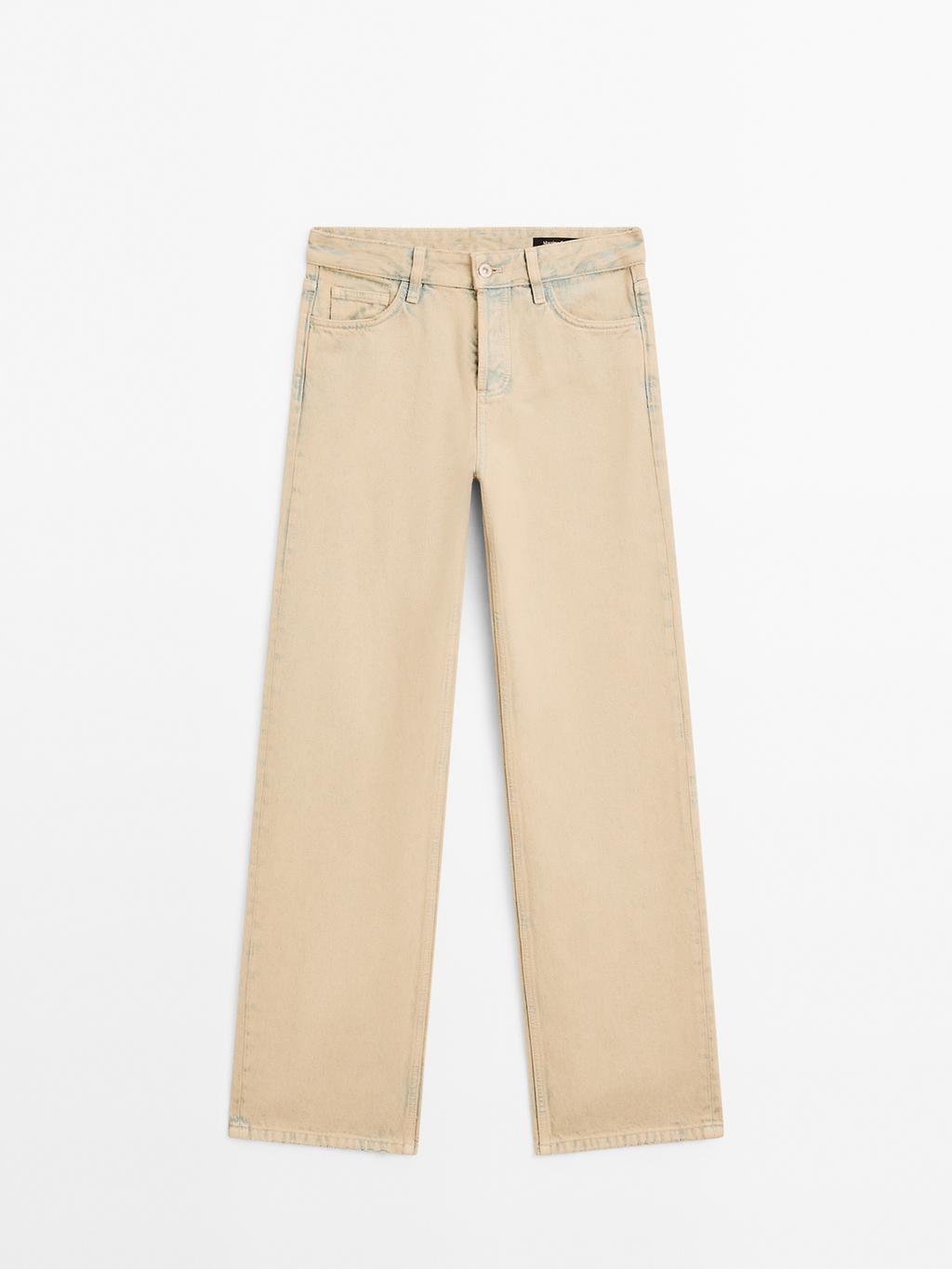 Mid-rise wide-leg cotton jeans