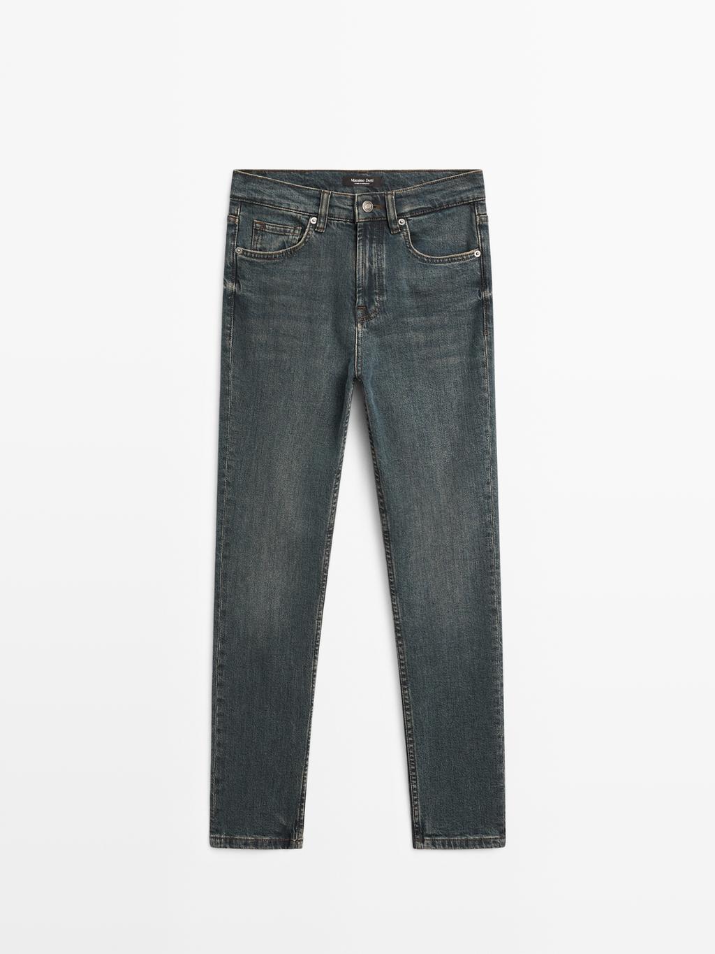 Mid-rise cropped slim fit jeans