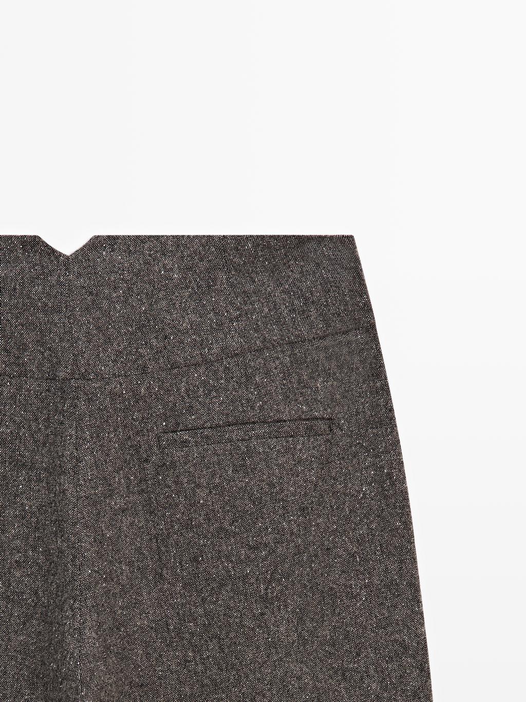 Knickerbocker yarn effect suit trousers