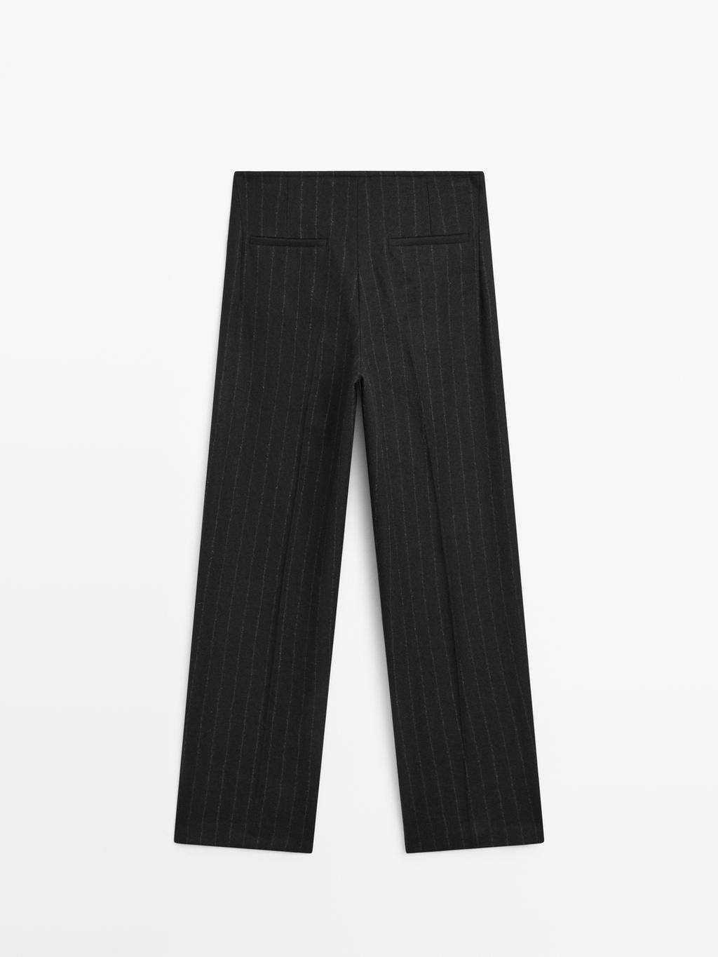 Straight-leg pinstripe trousers