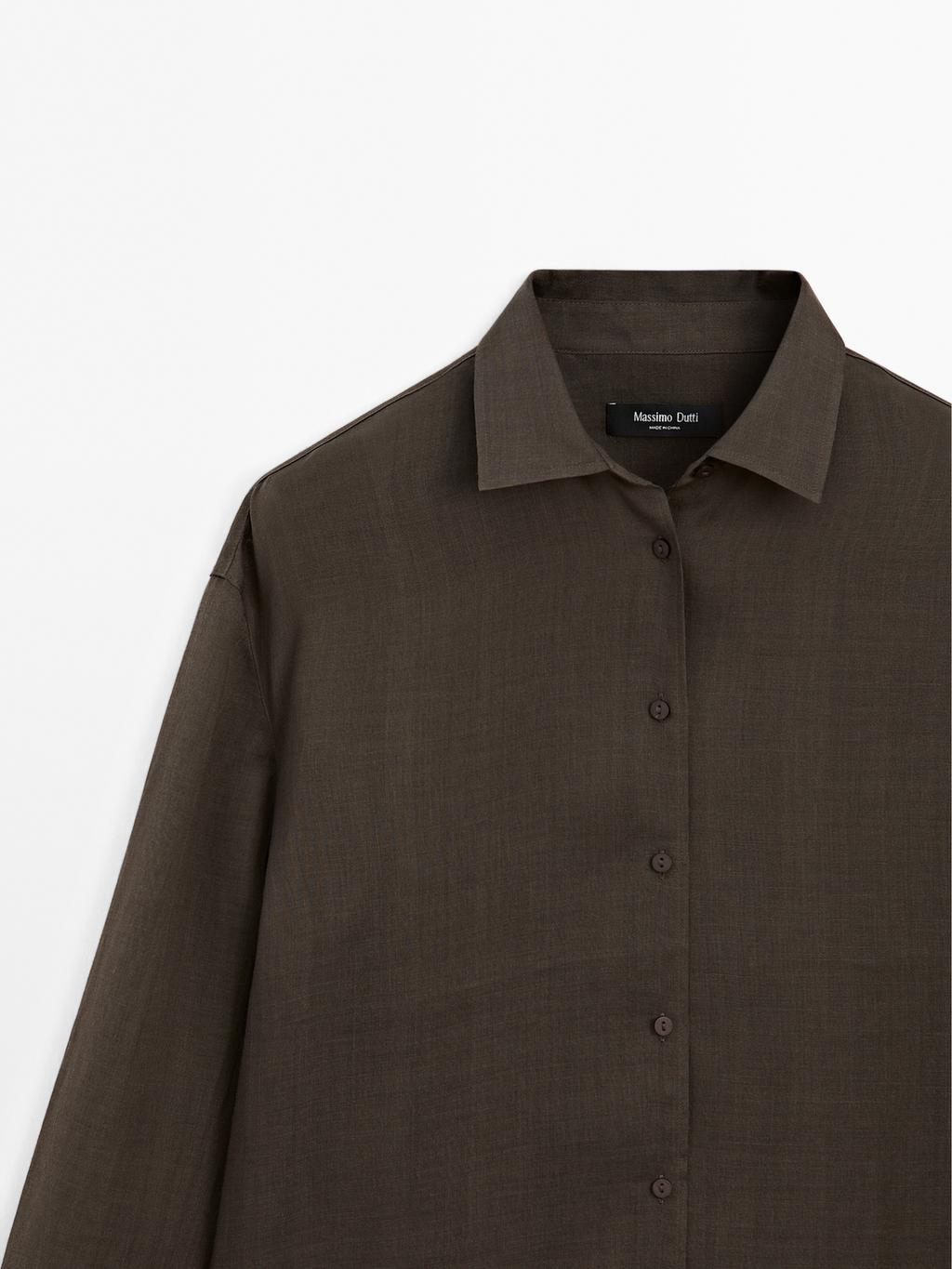 Flowing ramie blend shirt