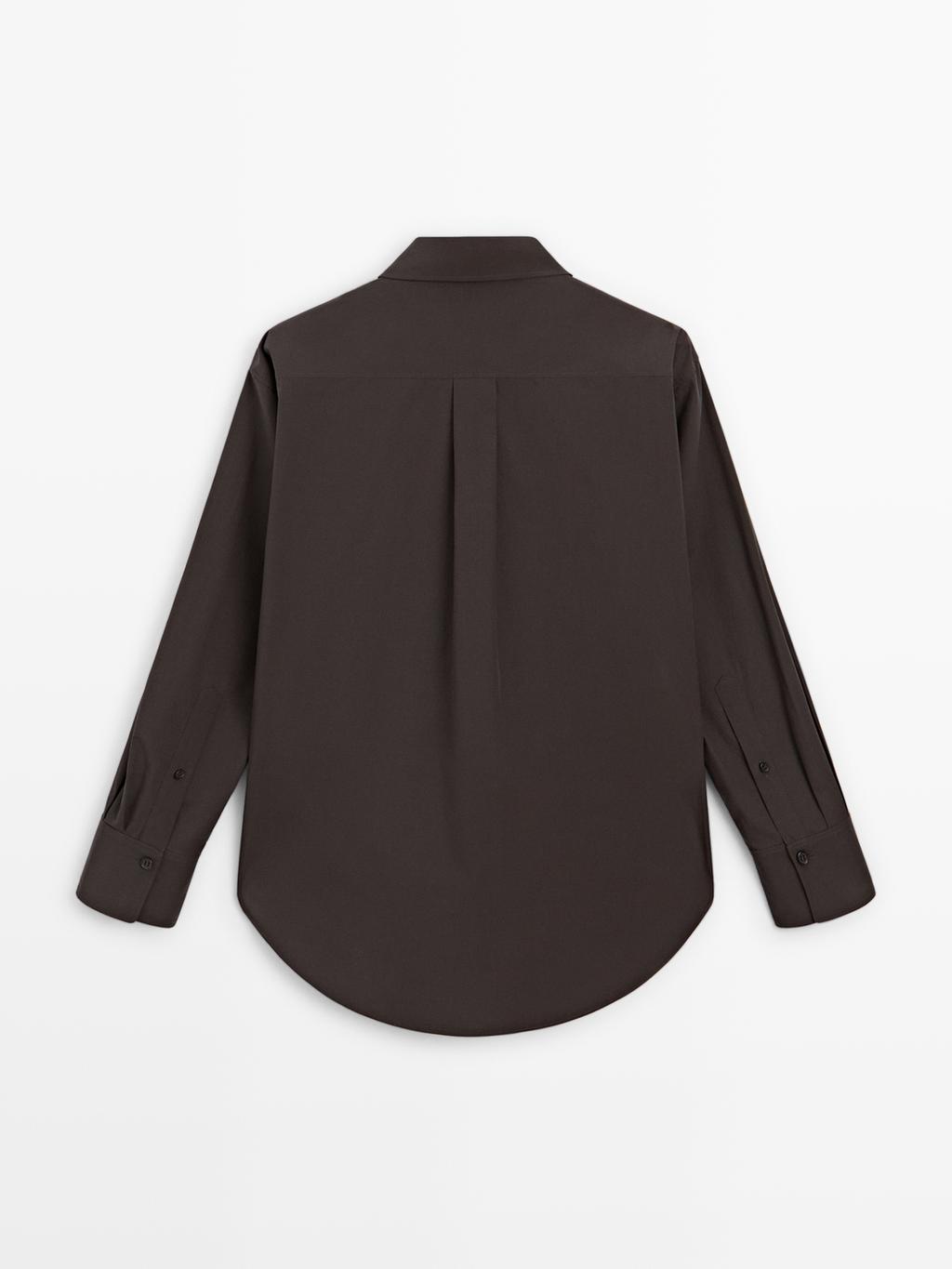 Long 100% cotton poplin shirt