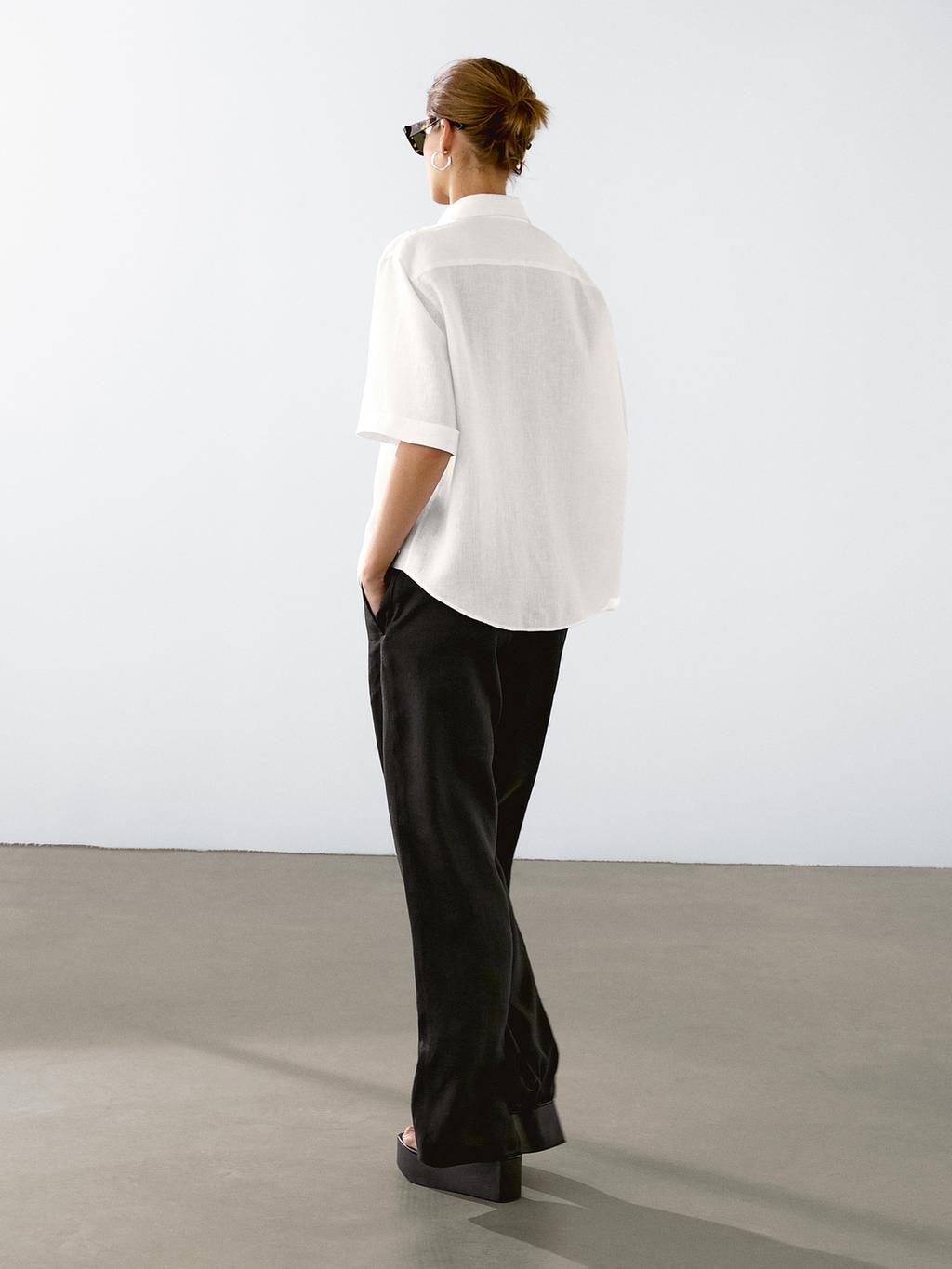 100% linen short sleeve shirt