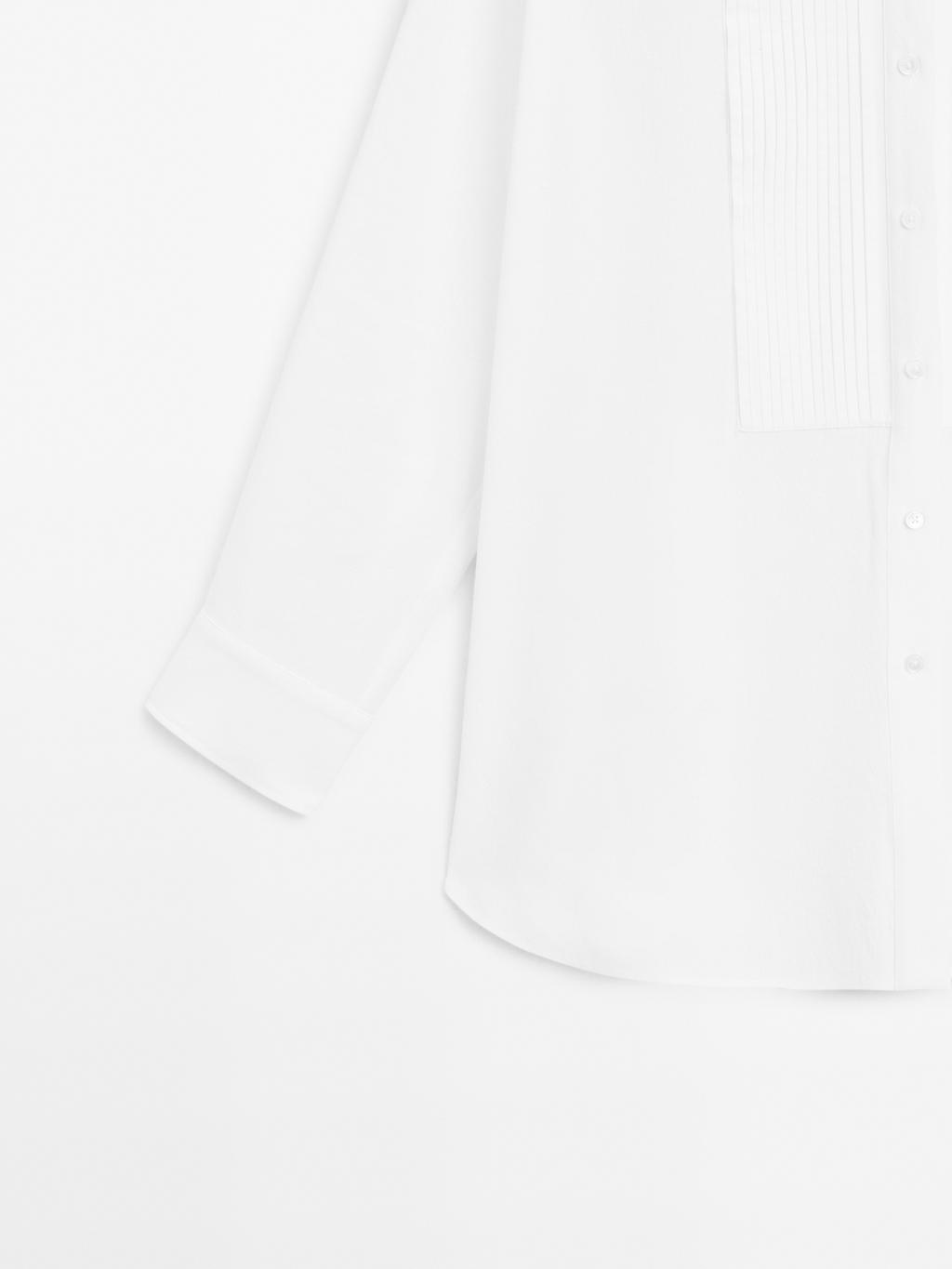 Linen blend shirt with thin pintucks