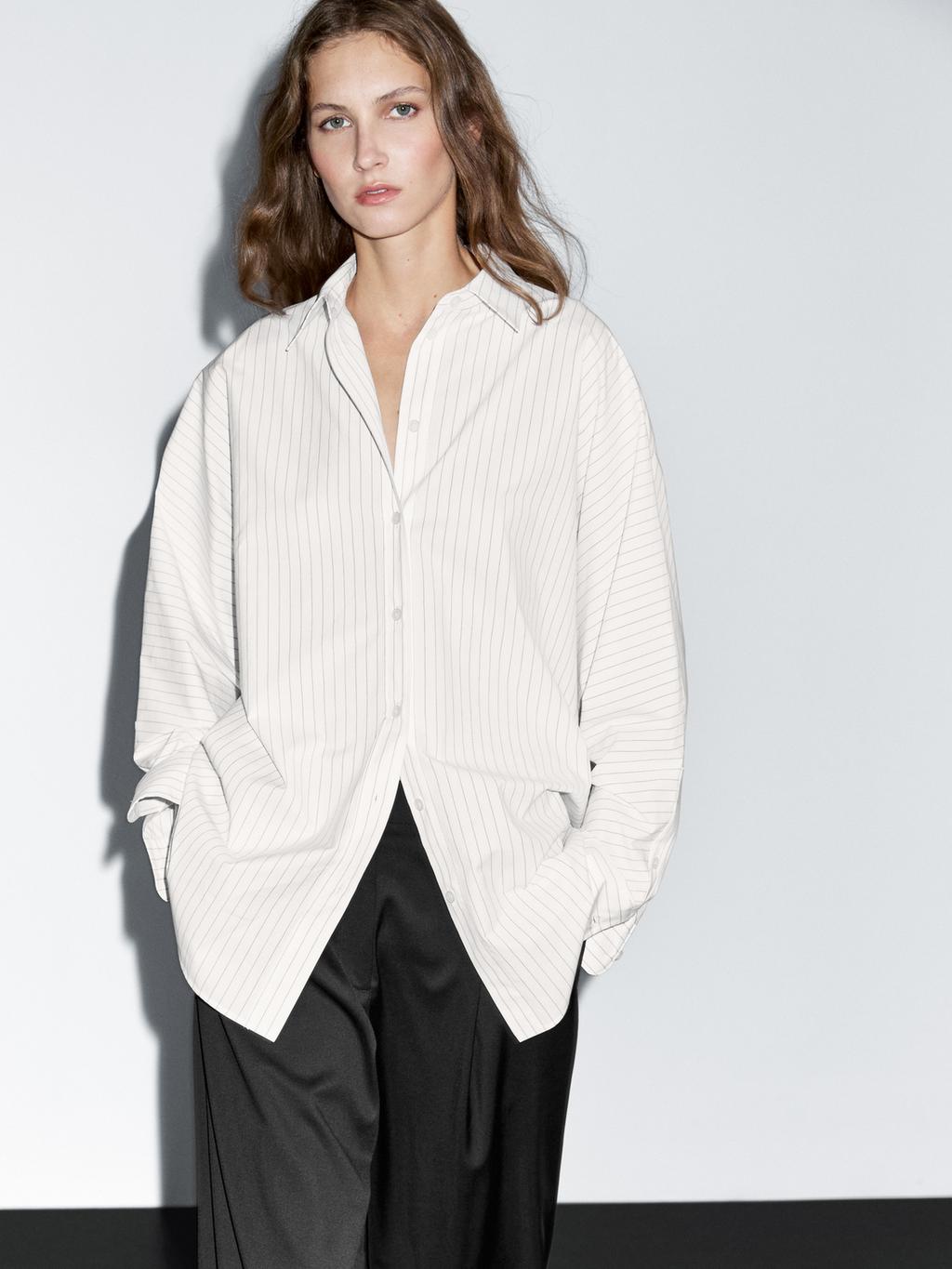 Striped batwing sleeve shirt