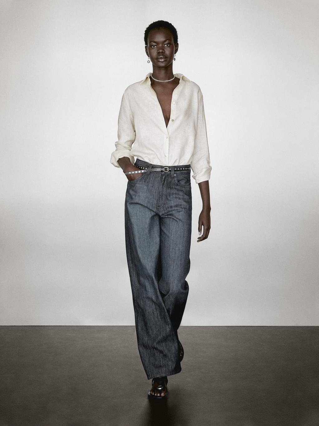 Flowing 100% linen shirt