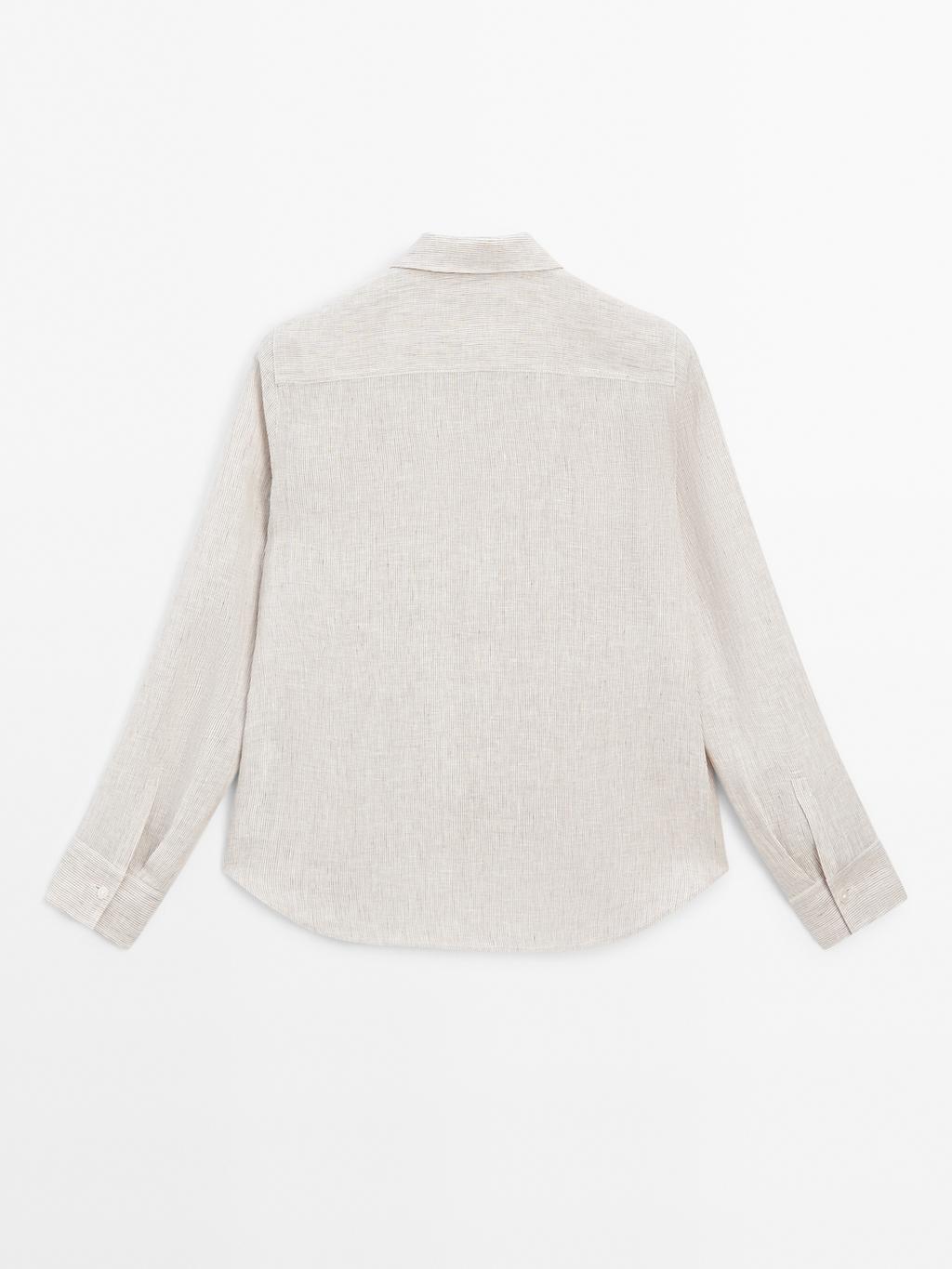 Pinstriped flowing linen shirt