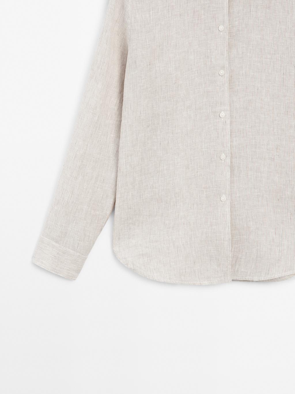 Pinstriped flowing linen shirt