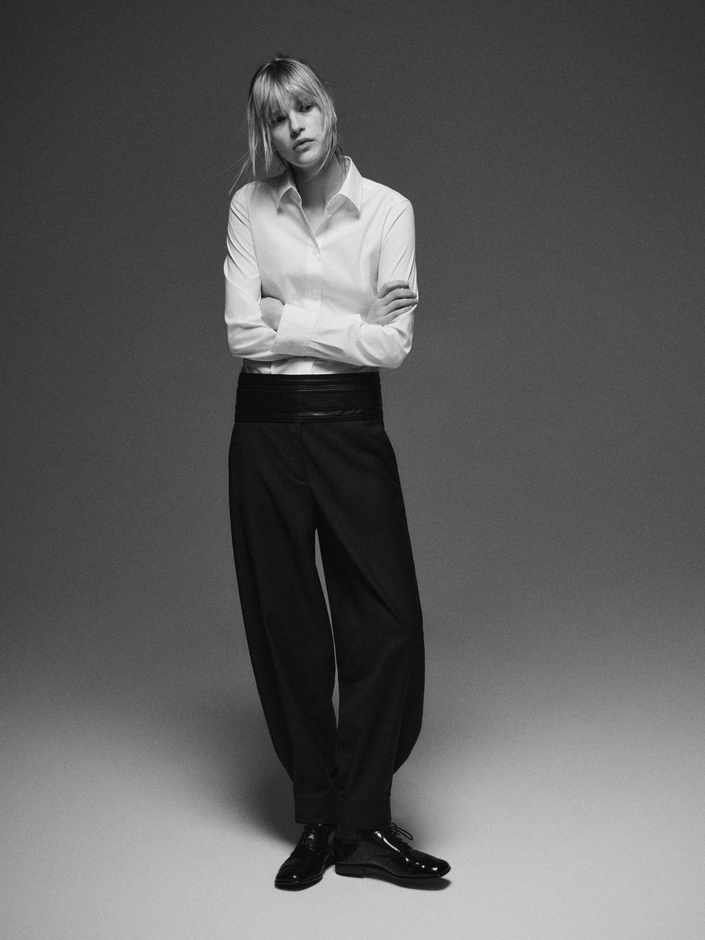 Cotton blend stretch shirt