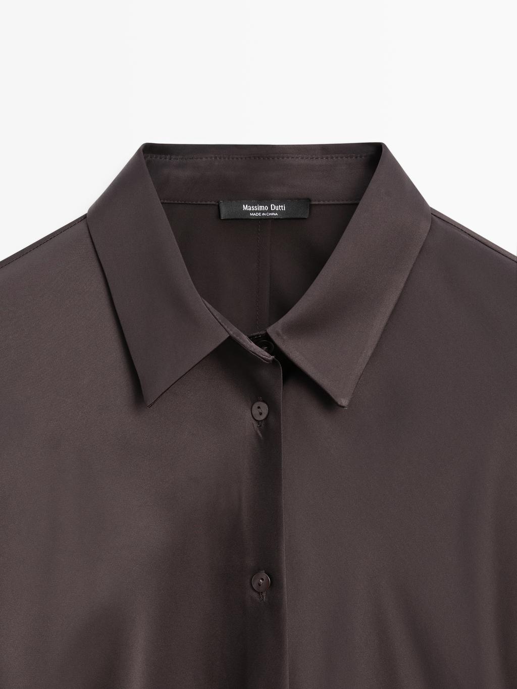 Satin shirt with batwing sleeves