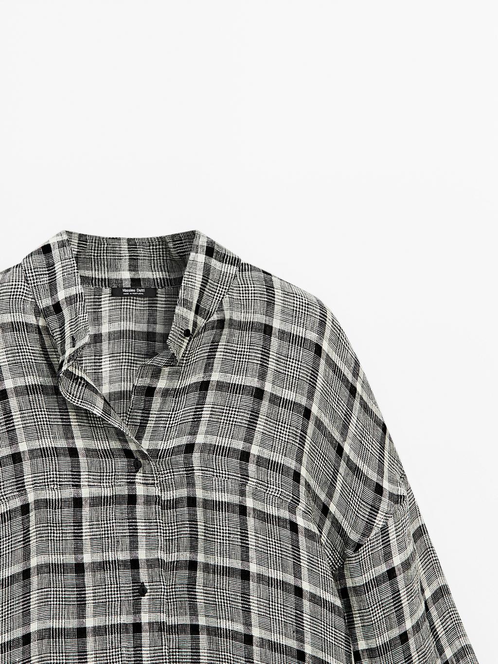 100% linen check shirt