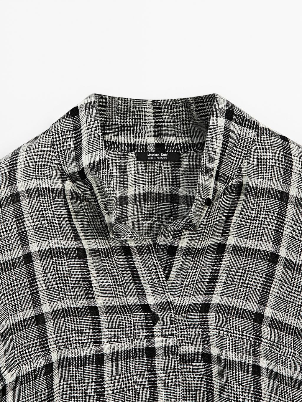 100% linen check shirt