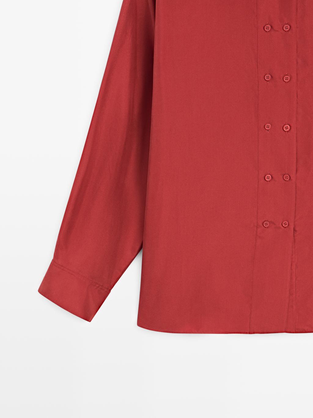 100% silk shirt with button details