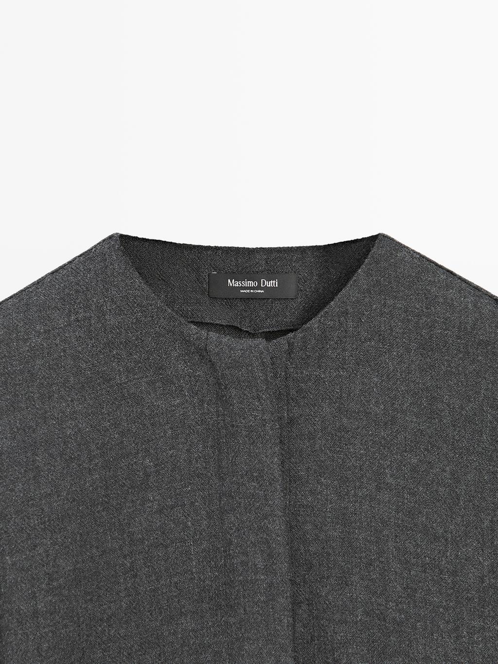 Felt texture shirt with tie detail