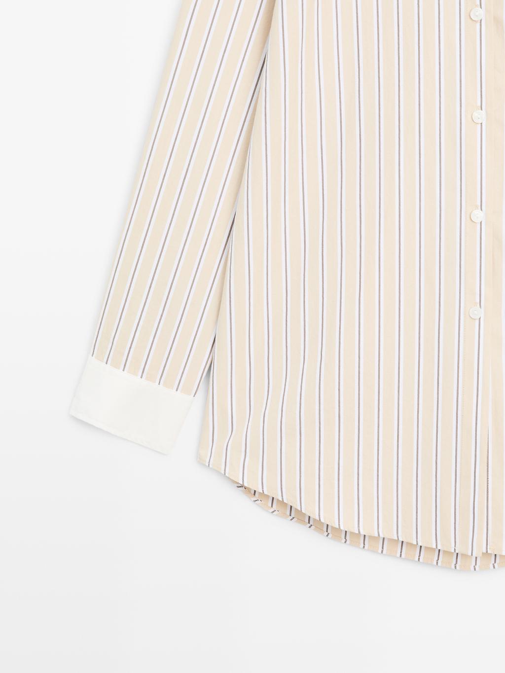 Striped shirt with contrast detail