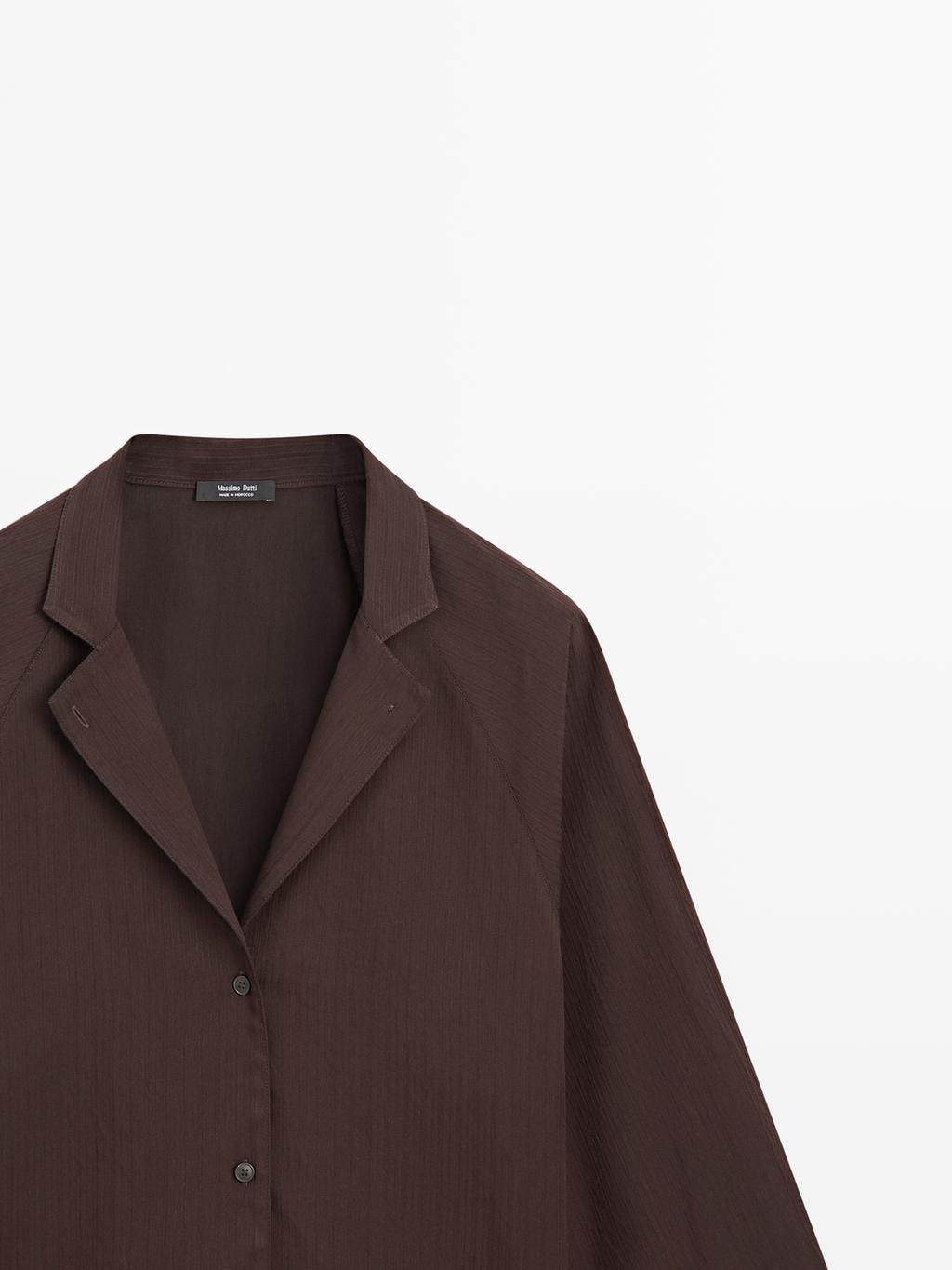 Textured raglan sleeve shirt