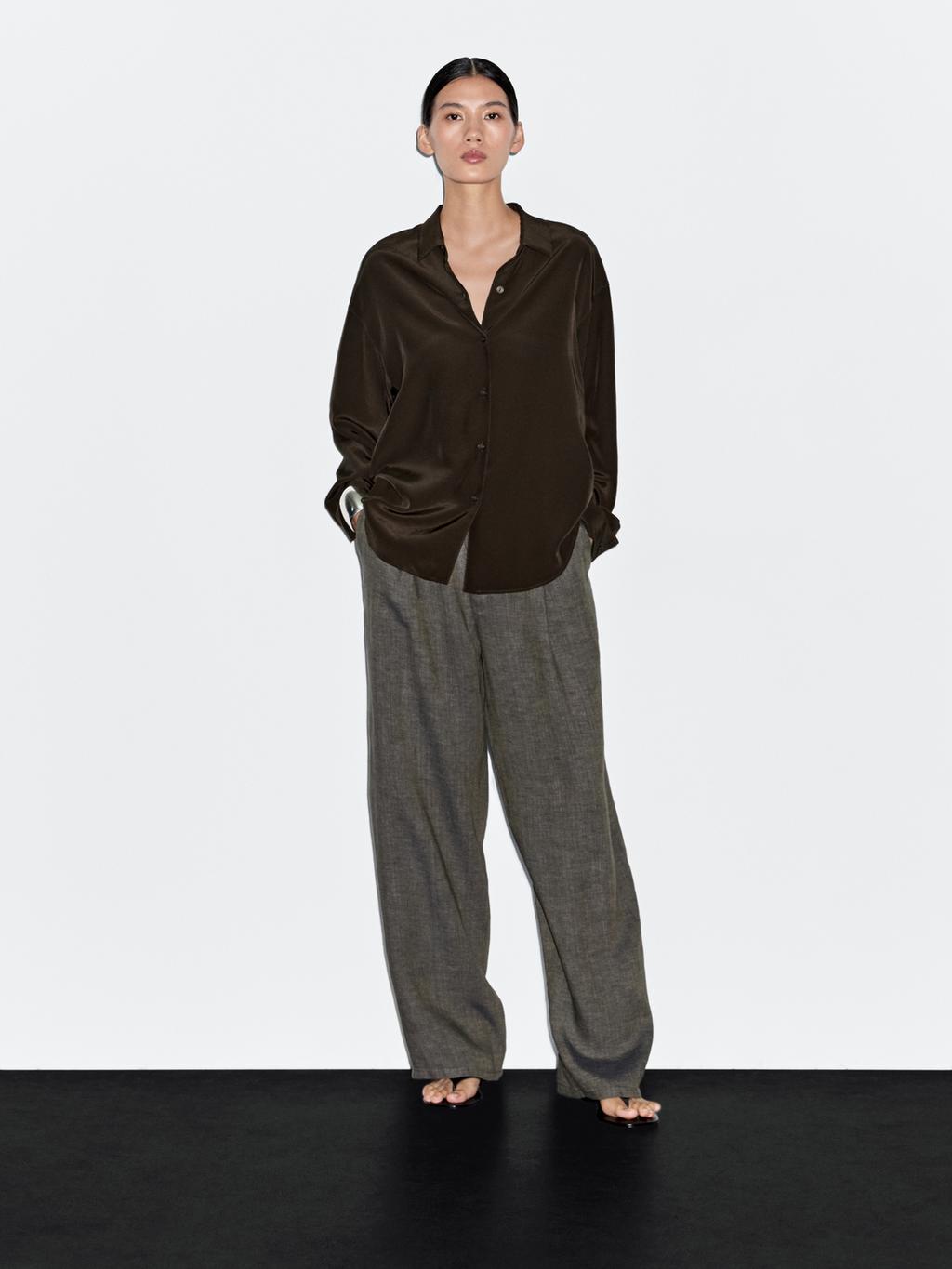 Flowing technical fabric shirt