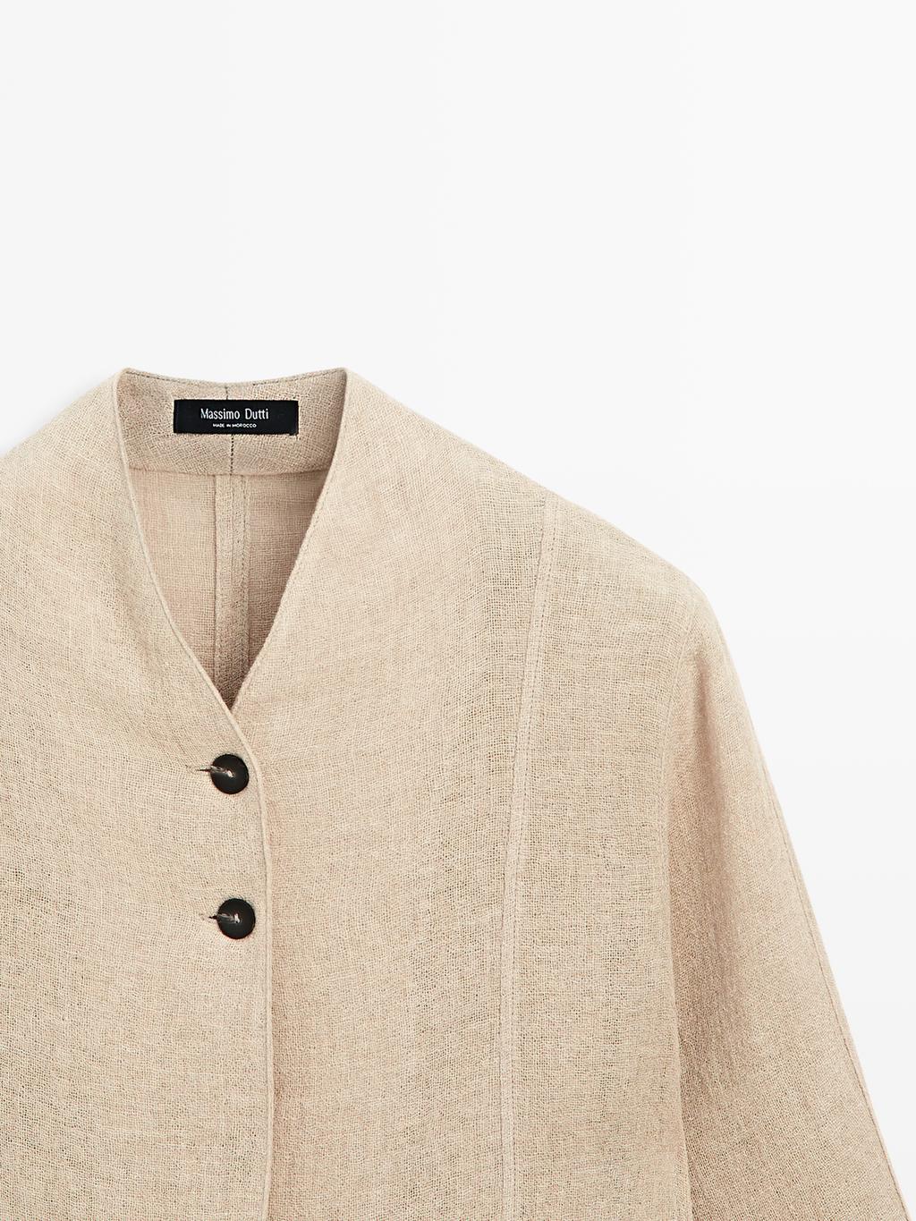 Wool blend overshirt with visible buttons