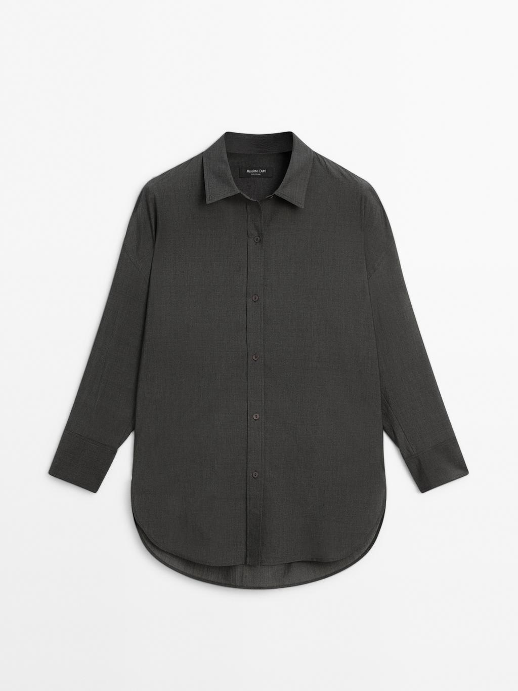 Oversize cotton blend shirt