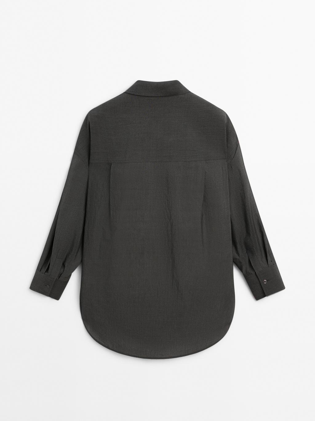 Oversize cotton blend shirt