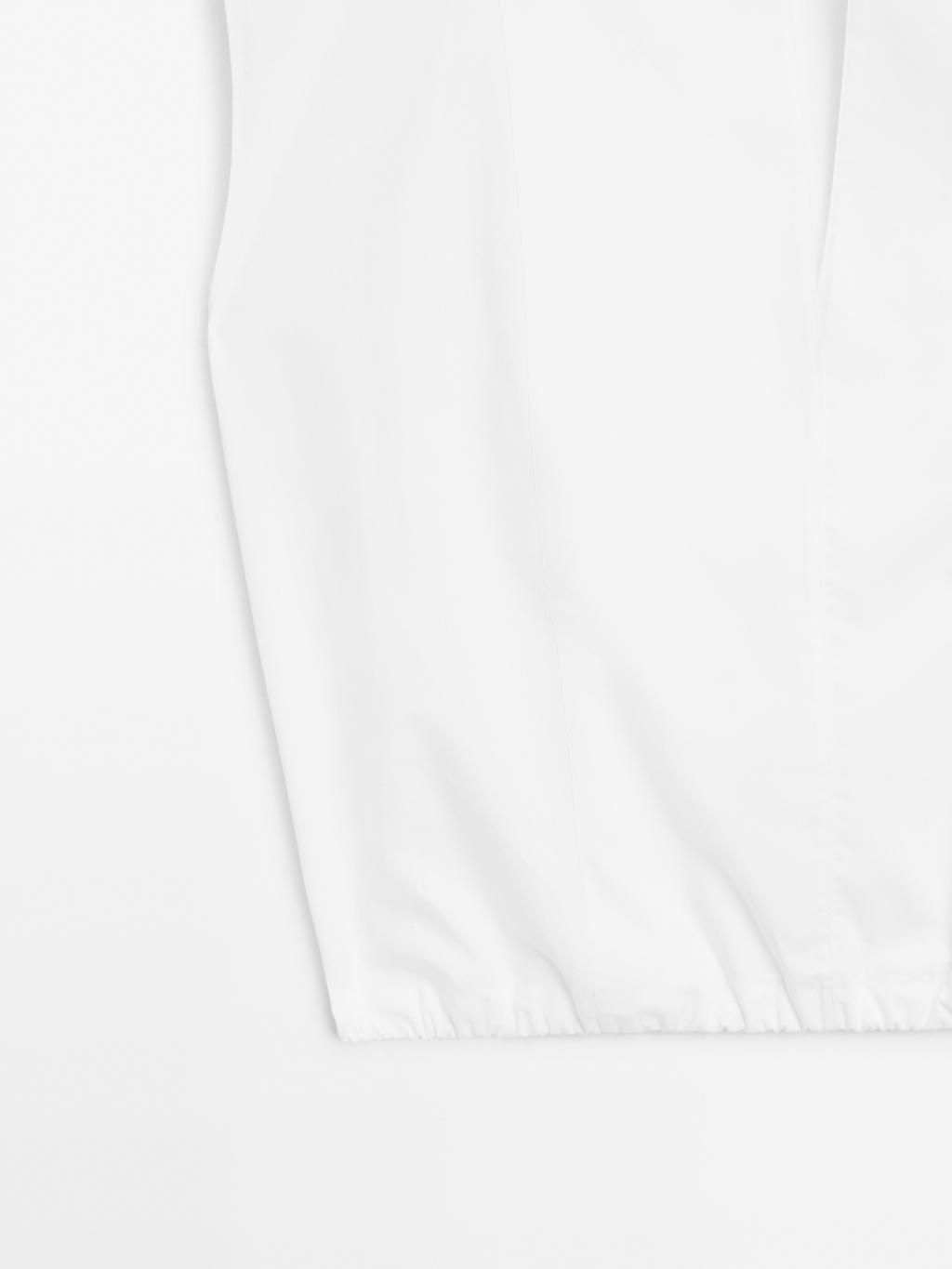 Poplin cotton blouse with elasticated detail