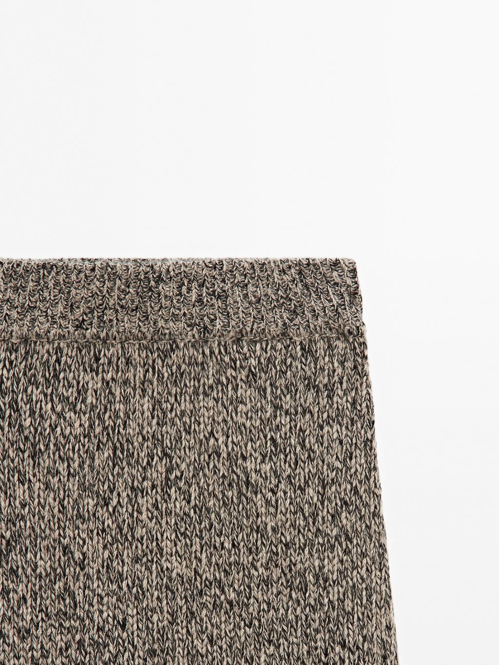 100% cashmere knit midi skirt