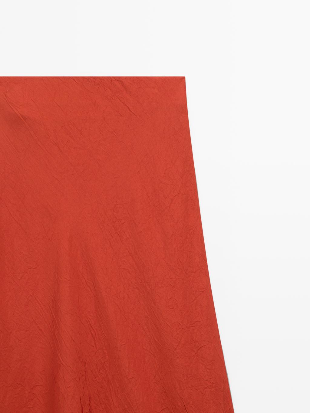 Long flared satin skirt