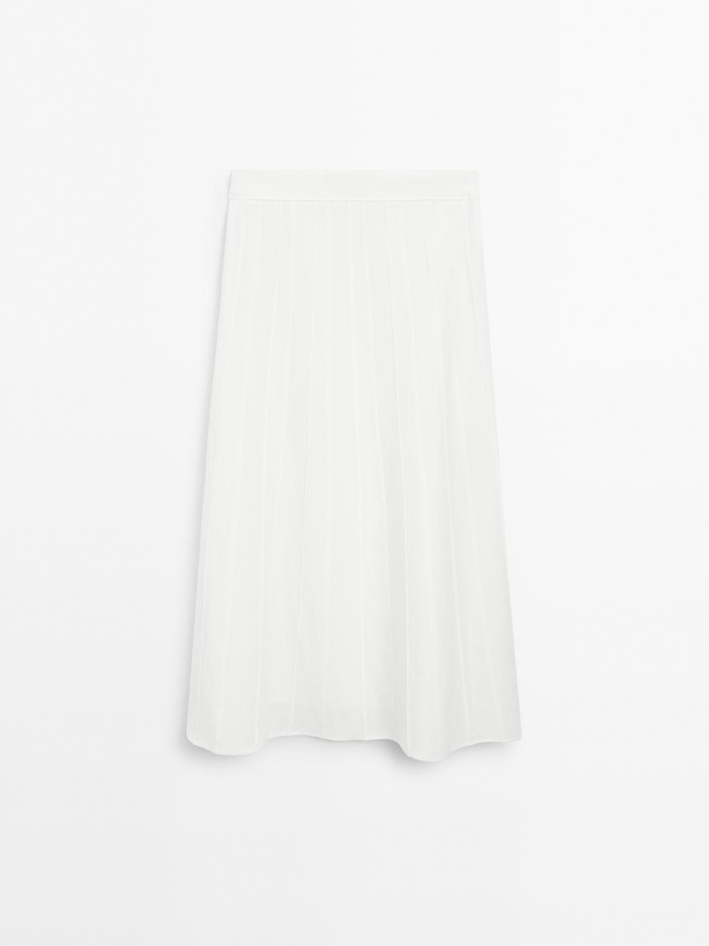 Godet midi skirt with seam details