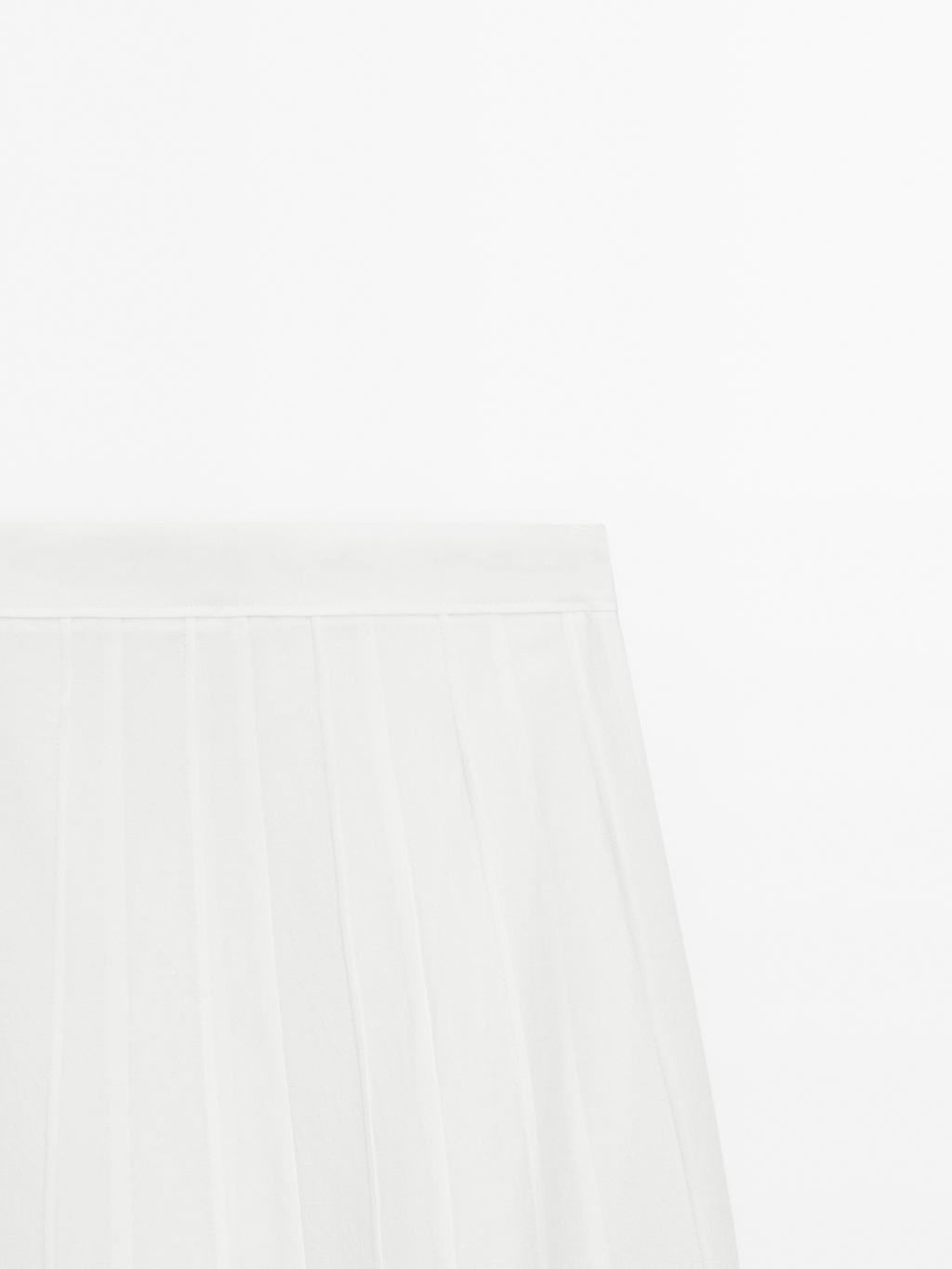 Godet midi skirt with seam details