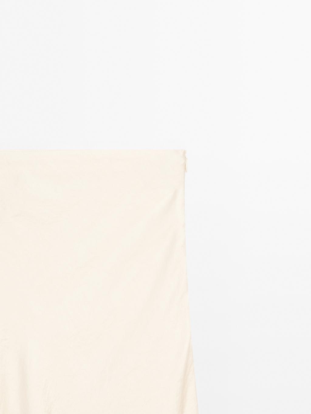 Flowing satin midi skirt