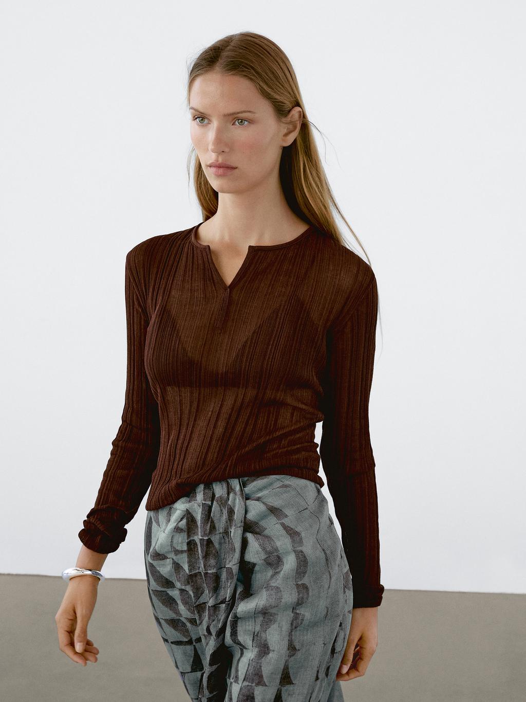 Printed midi skirt with gathered detail