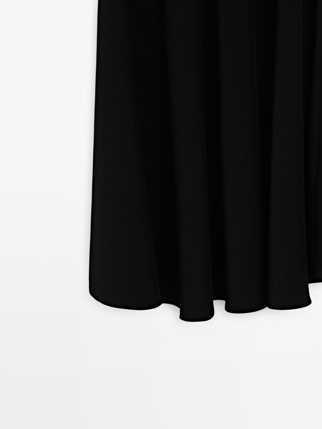 Long flared skirt with button details