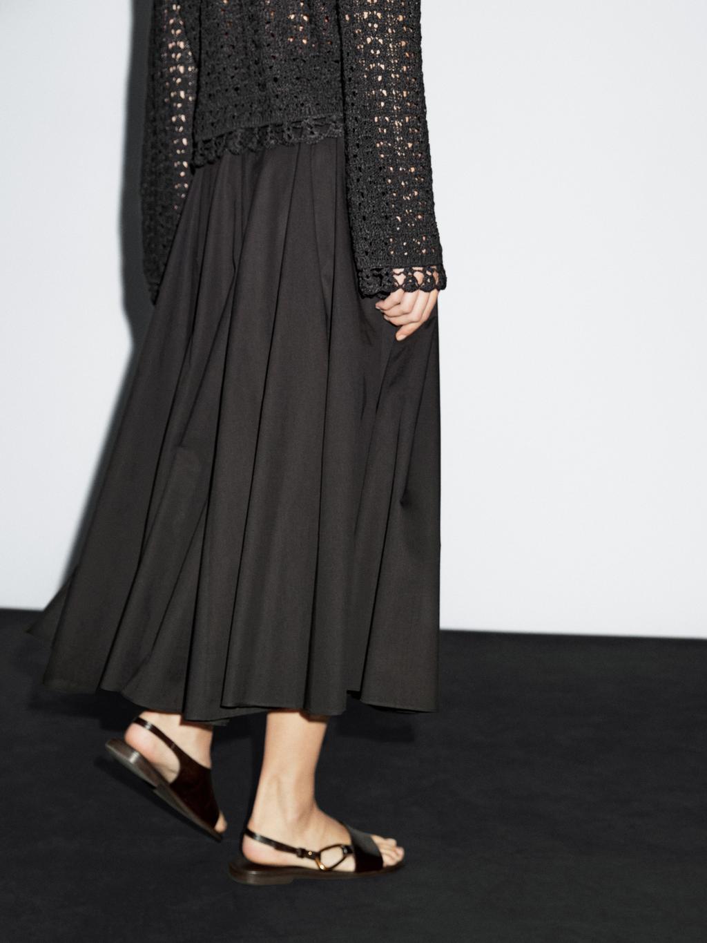 100% cotton flared skirt