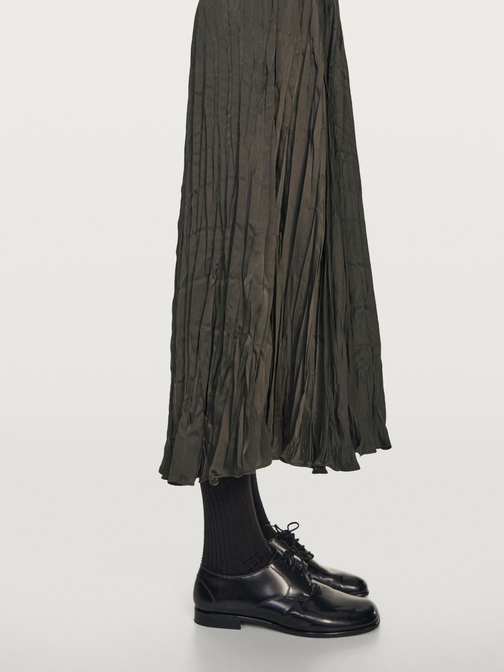 Long flowing pleated skirt