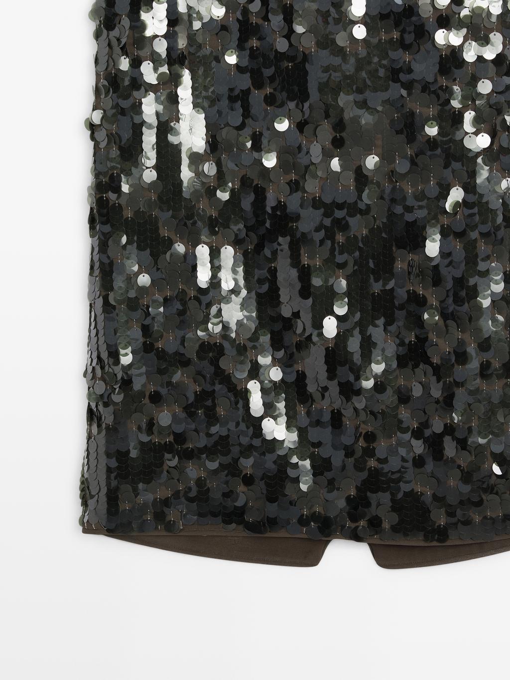 Midi skirt with sequins